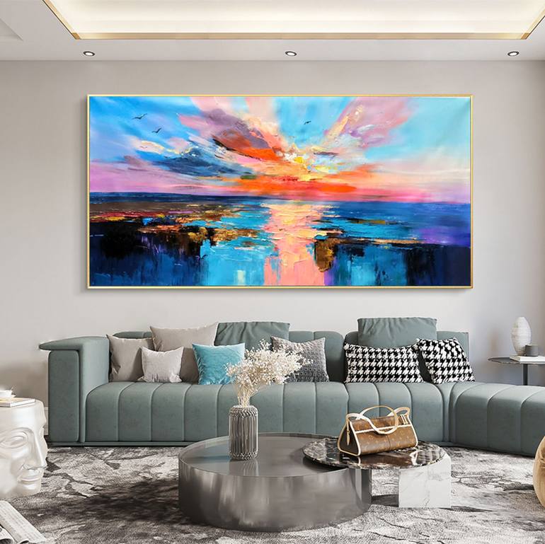 Original Art Deco Abstract Painting by Jingshen You