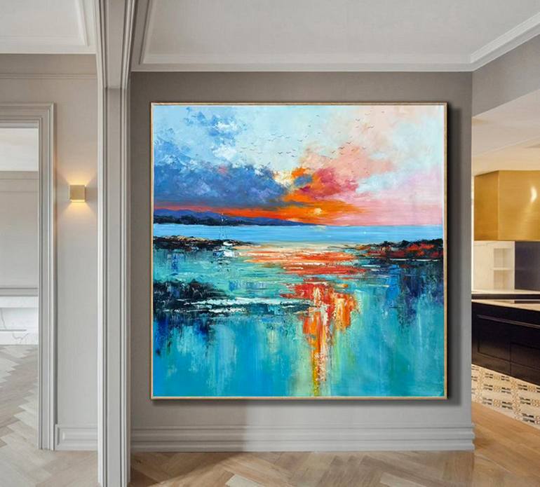 Original Art Deco Abstract Painting by Jingshen You