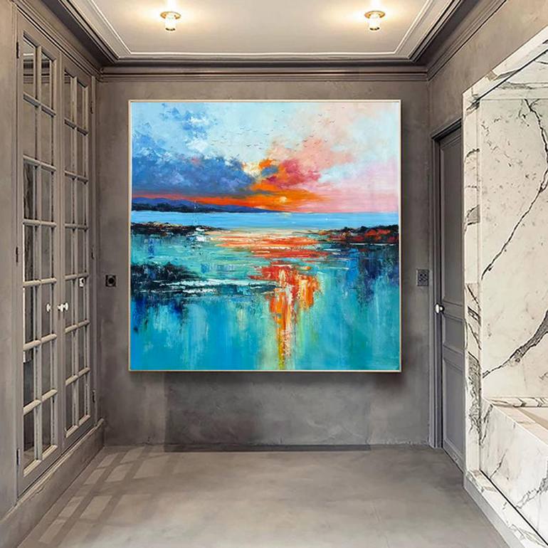 Original Art Deco Abstract Painting by Jingshen You