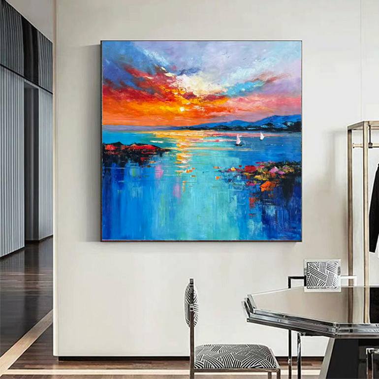 Original Art Deco Abstract Painting by Jingshen You