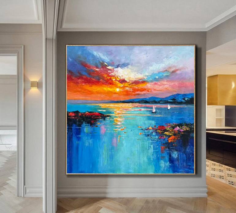 Original Art Deco Abstract Painting by Jingshen You