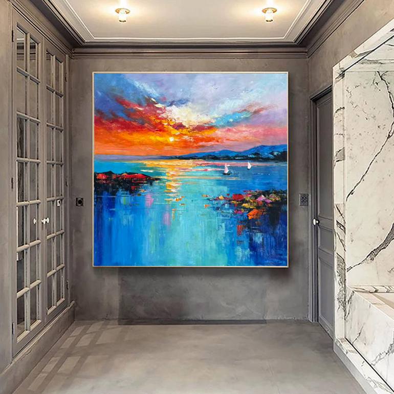 Original Art Deco Abstract Painting by Jingshen You