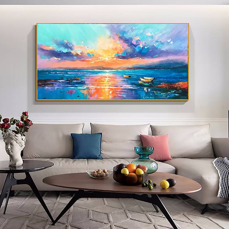 Original Art Deco Abstract Painting by Jingshen You
