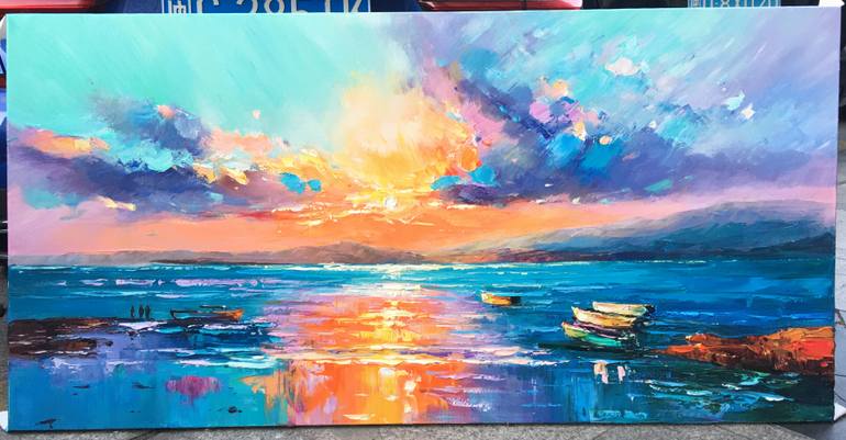 Original Art Deco Abstract Painting by Jingshen You