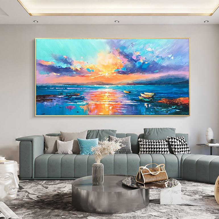Original Art Deco Abstract Painting by Jingshen You