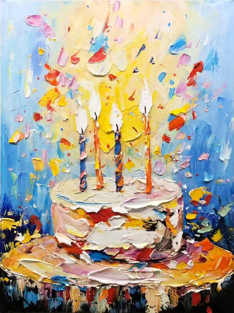 Original Abstract Painting by Jingshen You | Abstract Art on Canvas | Happy birthday to you 1621