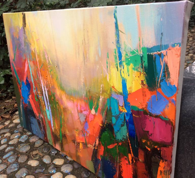 Original Art Deco Landscape Painting by Jingshen You