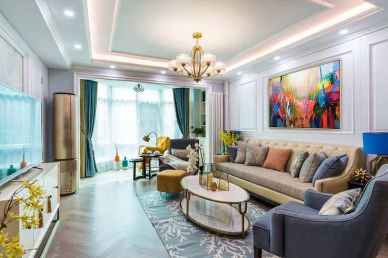 Original Art Deco Landscape Painting by Jingshen You