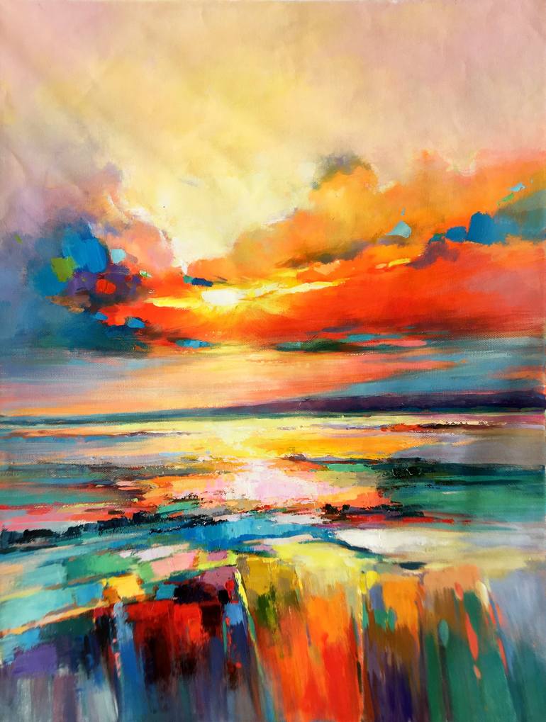 Colorful sky 889 Painting by jingshen you