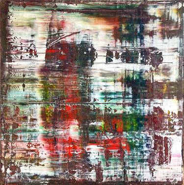 RED GREEN WHITE ABSTRACT PAINTING thumb