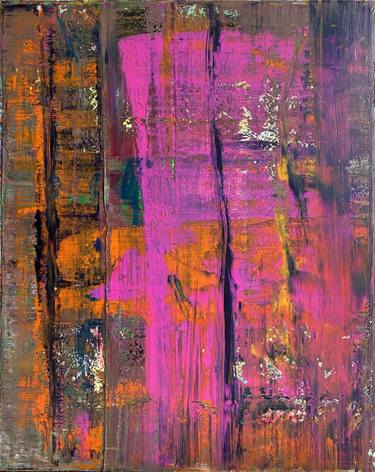 ORANGE PINK PURPLE  ABSTRACT thumb