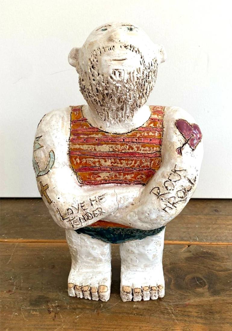Original Abstract Men Sculpture by Ariane Brandt