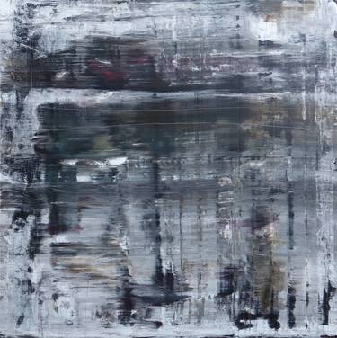 White brown black gray abstract painting on canvas thumb