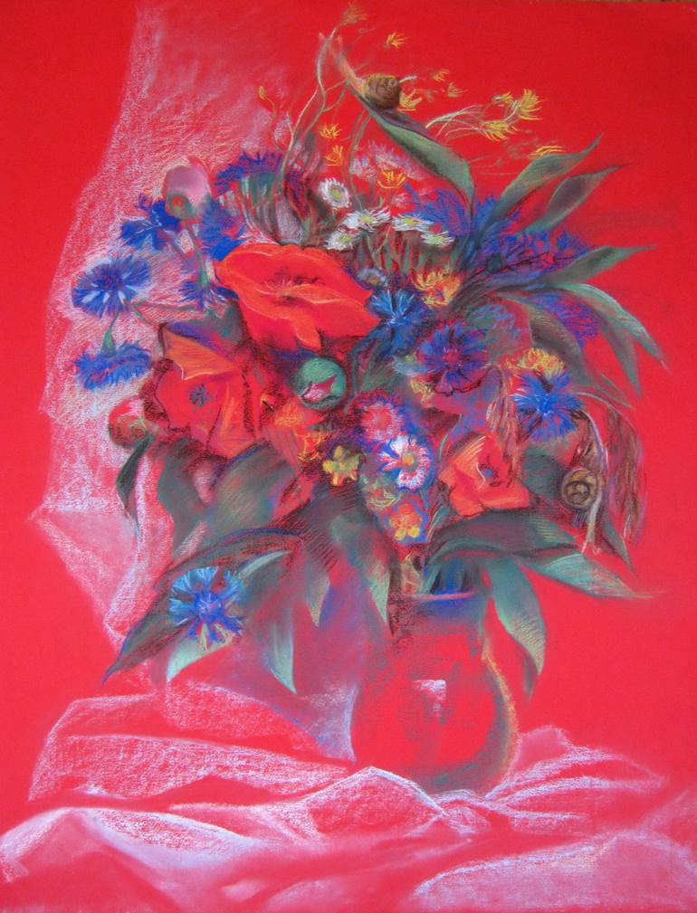 Original Impressionism Floral Drawing by Inna Pylypenko