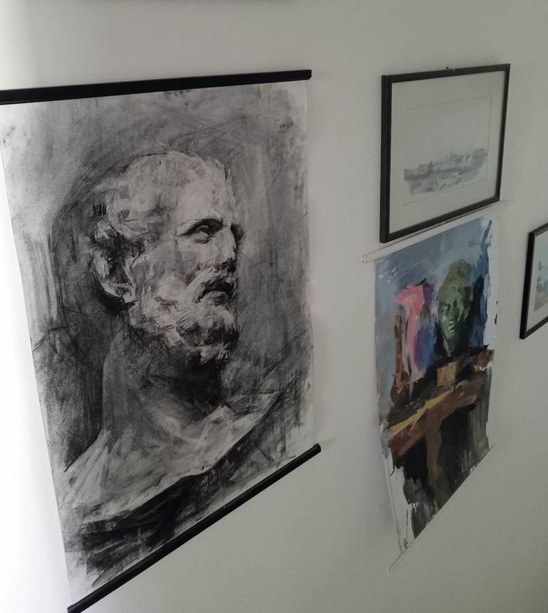 Original Expressionism People Drawing by Agrimil Molili