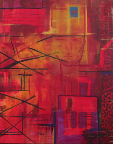 Print of Abstract Cities Paintings by Lilian de Oliveira Goulart