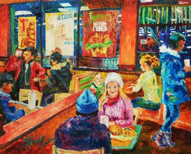 Original Impressionism People Painting by Helen Winnipeg