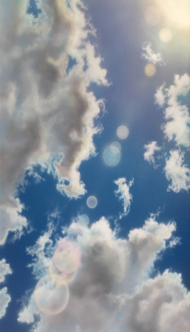 sunlight through clouds painting