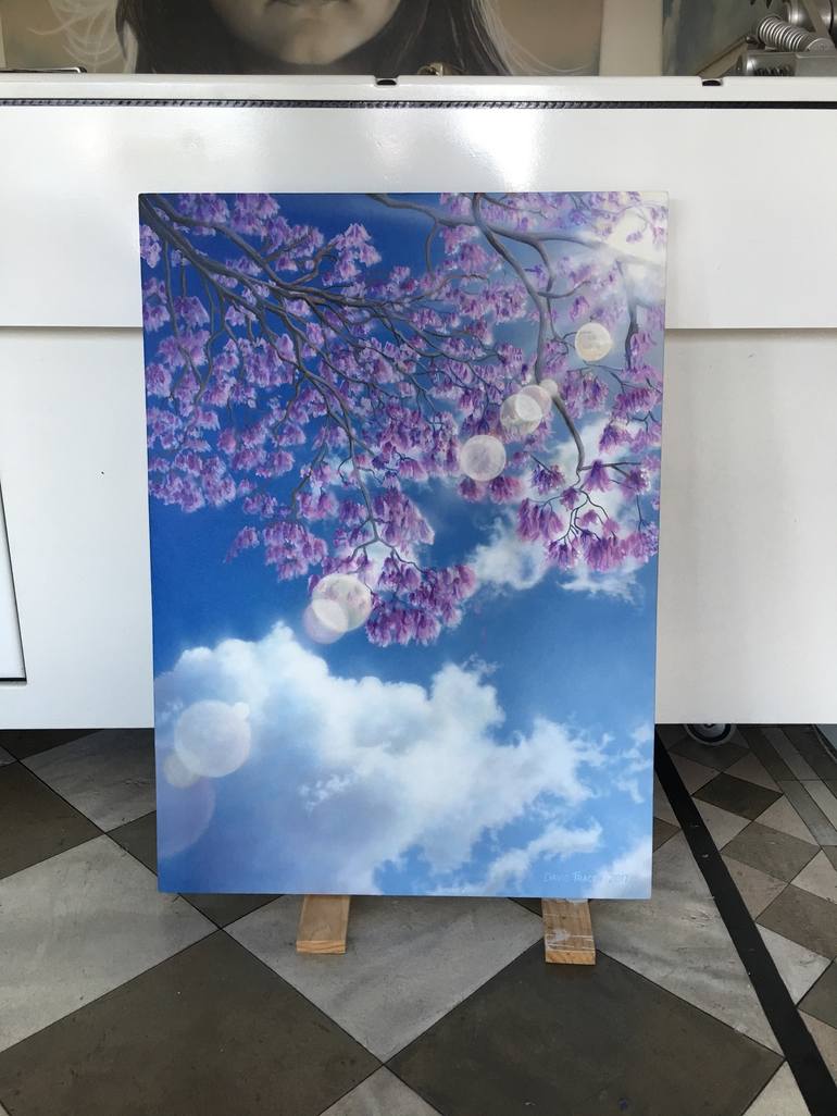 Original Photorealism Floral Painting by David Tracey