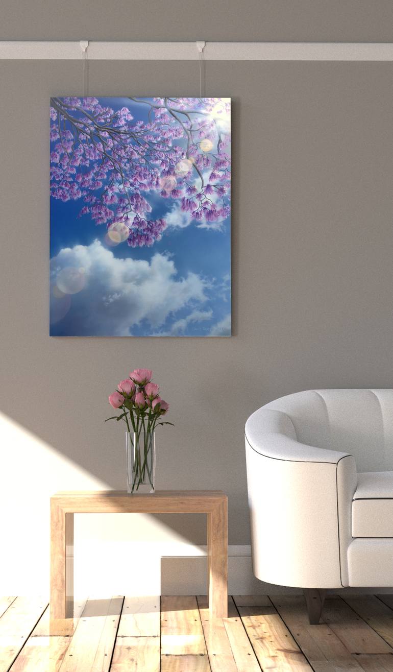 Original Photorealism Floral Painting by David Tracey