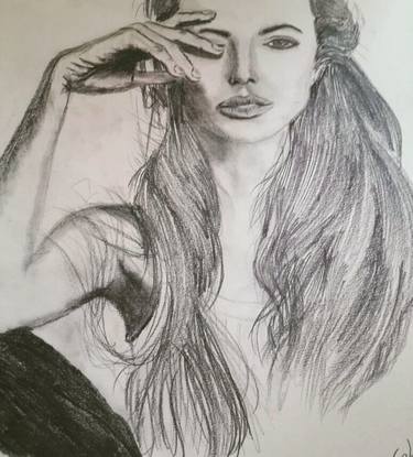 Original Portraiture Portrait Drawing by Mujgan Mammadova