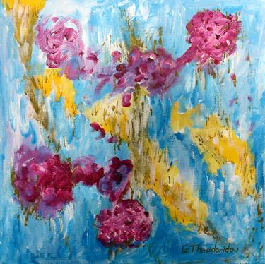 Original Abstract Floral Paintings by B l i v e a r t