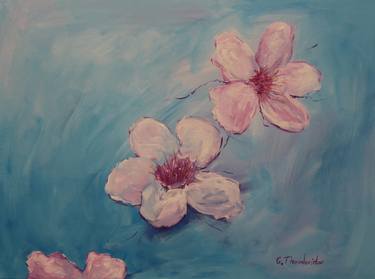 Original Fine Art Floral Paintings by B l i v e a r t