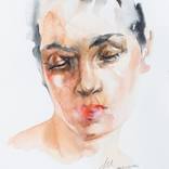 portrait of a woman eyes shut by Andrei Sharov