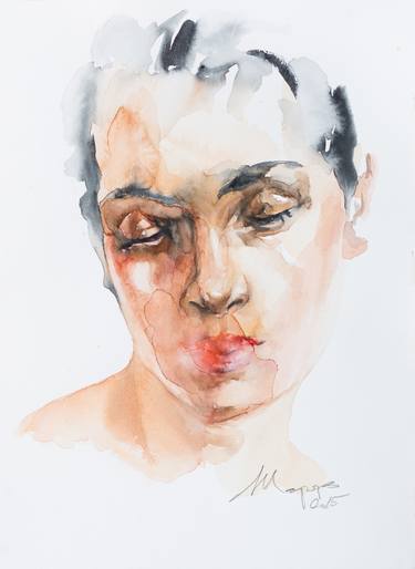 portrait of a woman eyes shut thumb