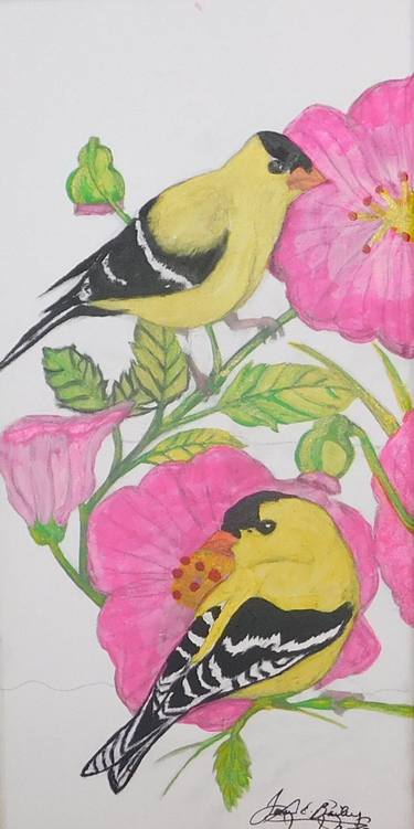 Finches And Flowers - Left Panel thumb
