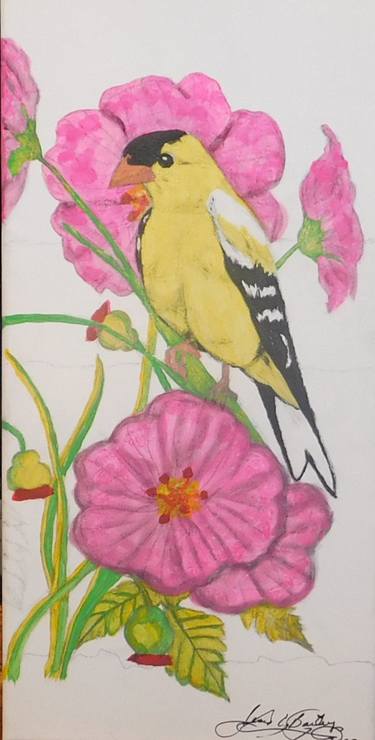 Finches And Flowers - Right Panel thumb