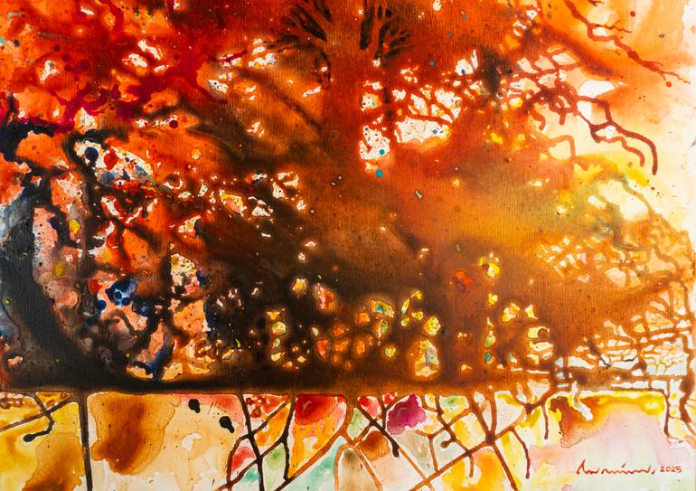 Original Abstract Nature Painting by Tanom Kongchan