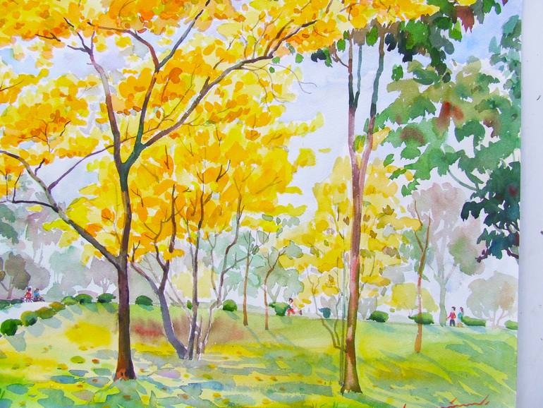 Original Impressionism Floral Painting by Tanom Kongchan