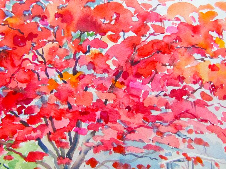Original Impressionism Landscape Painting by Tanom Kongchan