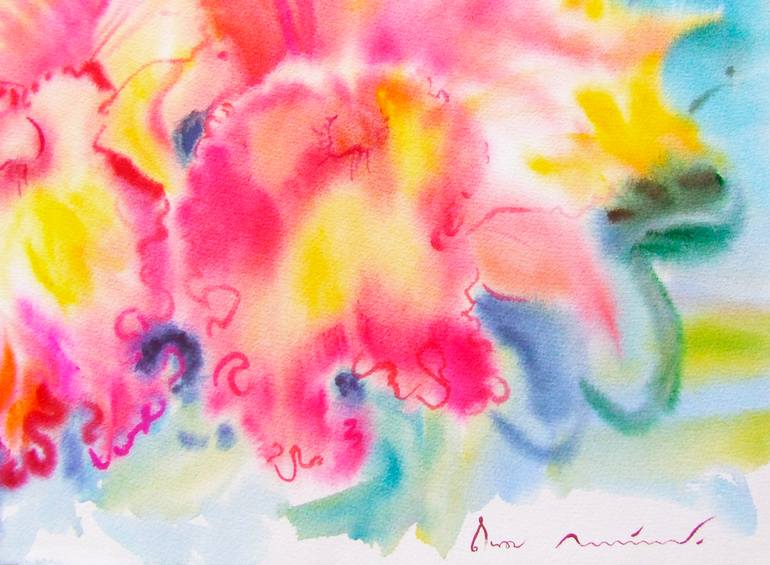 Original Impressionism Floral Painting by Tanom Kongchan