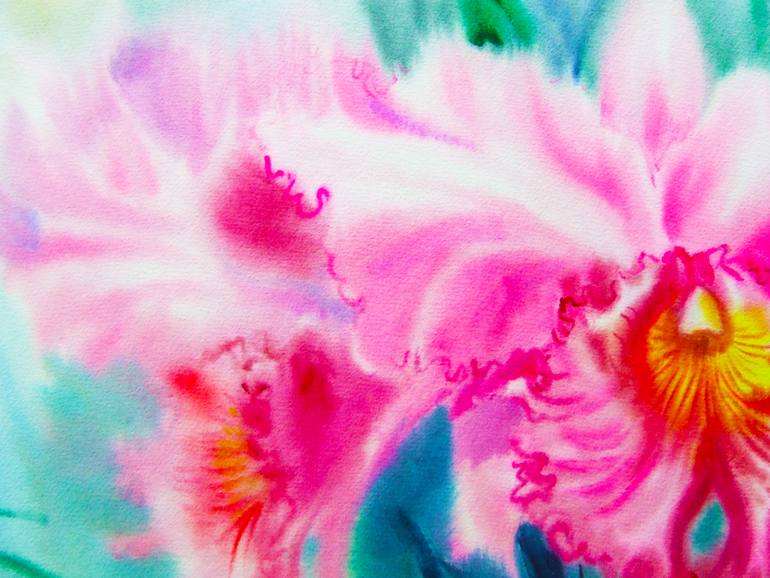 Original Impressionism Floral Painting by Tanom Kongchan