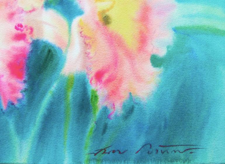 Original Expressionism Floral Painting by Tanom Kongchan