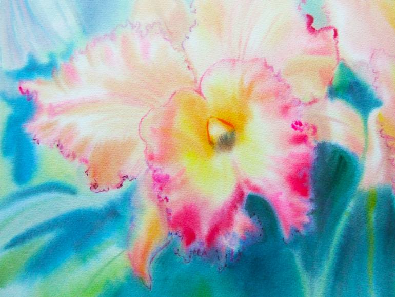 Original Expressionism Floral Painting by Tanom Kongchan