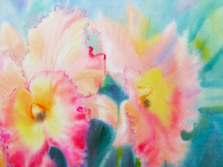 Original Expressionism Floral Painting by Tanom Kongchan
