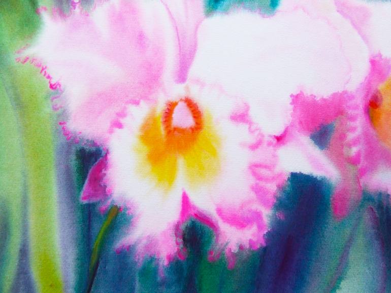 Original Expressionism Floral Painting by Tanom Kongchan