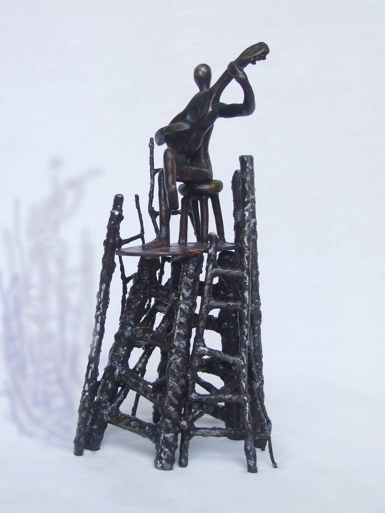 Original Expressionism People Sculpture by Tanom Kongchan