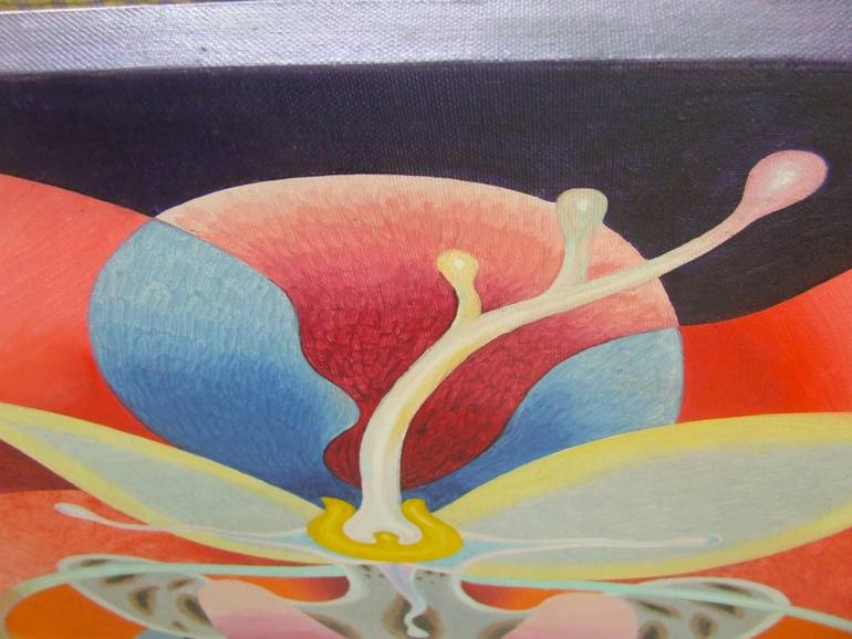 Original Abstract Floral Painting by Tanom Kongchan