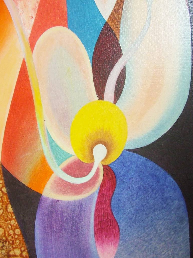 Original Abstract Floral Painting by Tanom Kongchan