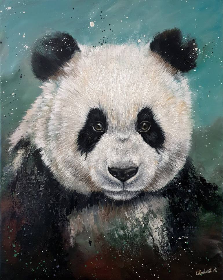 PANDA série FAUN'ETIK Painting by Carine Lauber | Saatchi Art