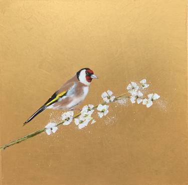 Goldfinch on Cherry Blossom II thumb