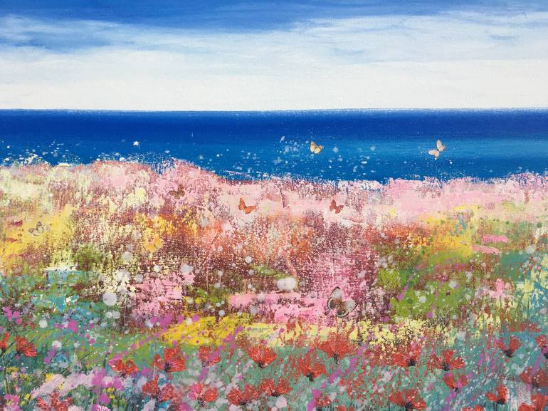 Original Impressionism Beach Painting by Laure Bury