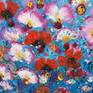 ORIGINAL ARTWORK ~ OIL ON CANVAS ~ READY TO HANG
This is a large painting (100 x 100 cm) full of flowers and wonder. 
It was created with the palette knife and splashing technique. 
There are many hours of work gone into this painting to bring Peace, Love and Joy into your life. It is painted around the edges, giving it a contemporary look and is ready to hang