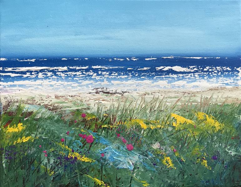 Original Fine Art Beach Painting by Laure Bury