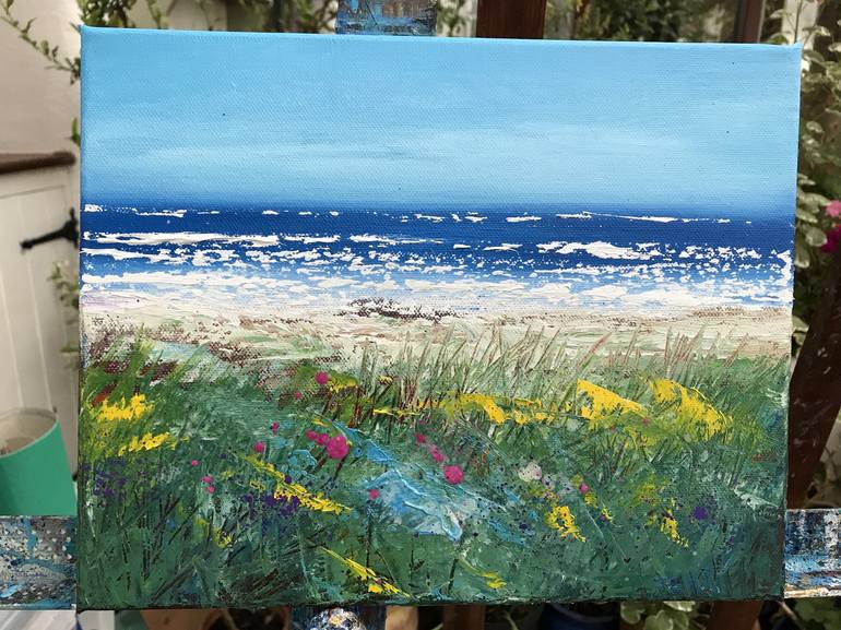 Original Fine Art Beach Painting by Laure Bury