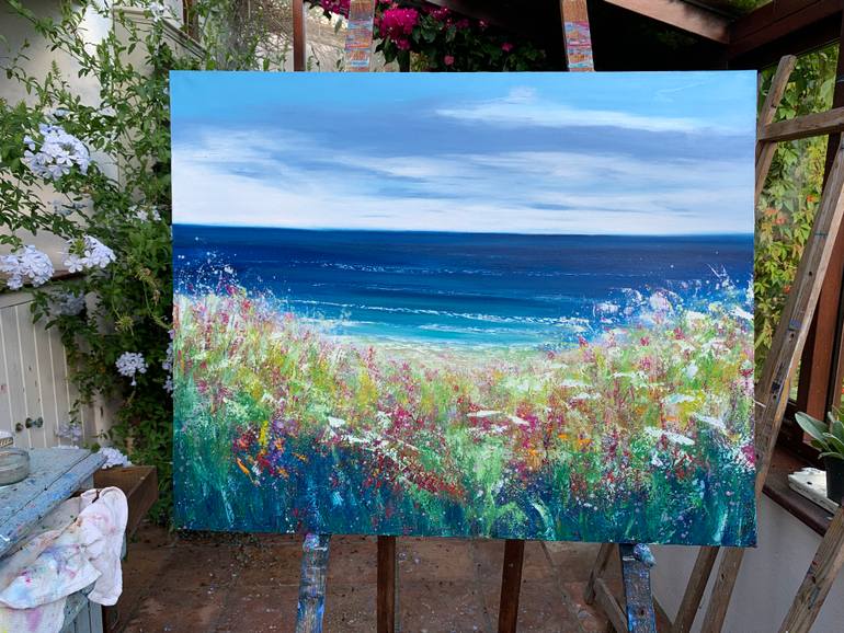 Original Impressionism Beach Painting by Laure Bury